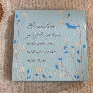 Papyrus Grandma dedication canvas art present blue